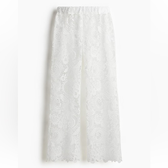 NWT H&M WIDE-LEG LACE PANTS - Picture 5 of 7